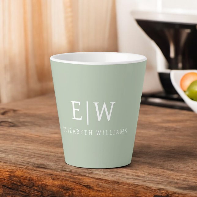 Elegant Professional Simple Monogram Minimalist Latte Mug (Creator Uploaded)