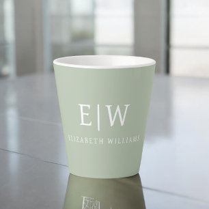 Elegant Professional Simple Monogram Minimalist Latte Mug