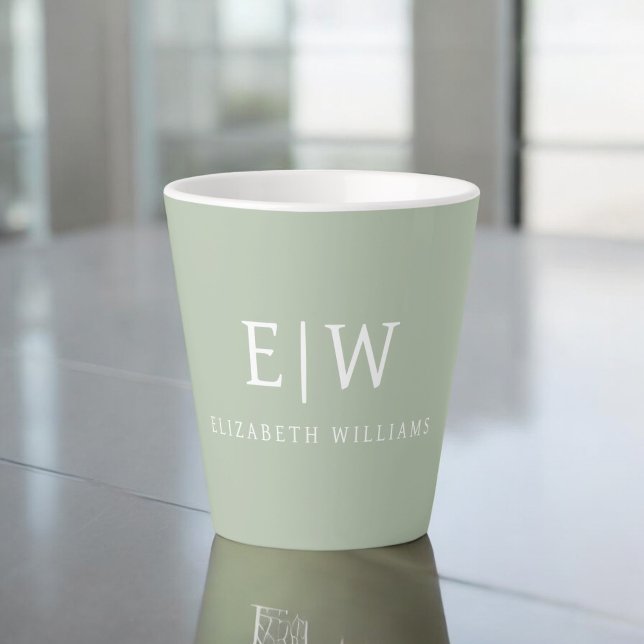 Elegant Professional Simple Monogram Minimalist Latte Mug (Creator Uploaded)