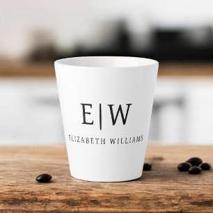 Elegant Professional Simple Monogram Minimalist Latte Mug