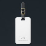 Elegant Professional Simple Monogram Minimalist Luggage Tag<br><div class="desc">Modern elegant luggage tag with your monogram in an upscale typography layout. Professional and simple customisation.</div>