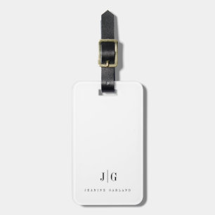 Elegant Professional Simple Monogram Minimalist Luggage Tag