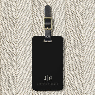 Elegant Professional Simple Monogram Minimalist Luggage Tag