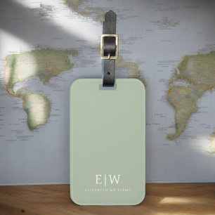 Elegant Professional Simple Monogram Minimalist Luggage Tag