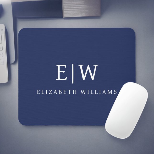 Elegant Professional Simple Monogram Minimalist Mouse Mat (Creator Uploaded)