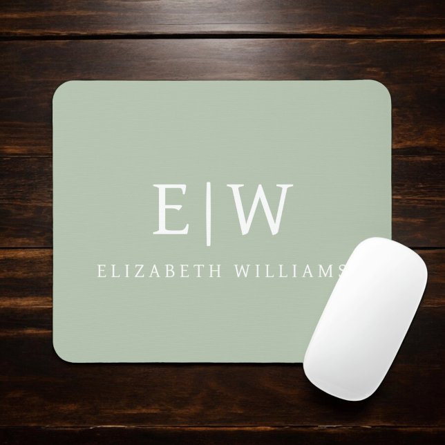 Elegant Professional Simple Monogram Minimalist Mouse Mat (Creator Uploaded)