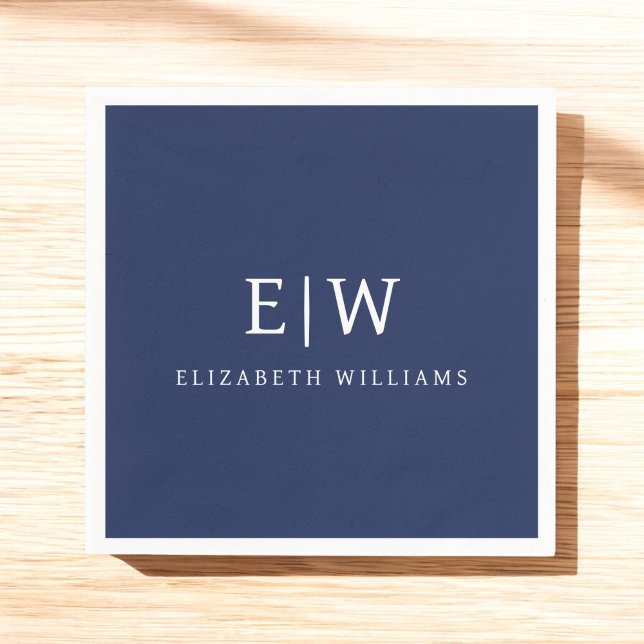 Elegant Professional Simple Monogram Minimalist Napkin (Creator Uploaded)