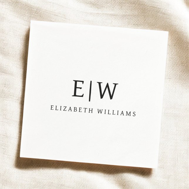 Elegant Professional Simple Monogram Minimalist Napkin (Creator Uploaded)