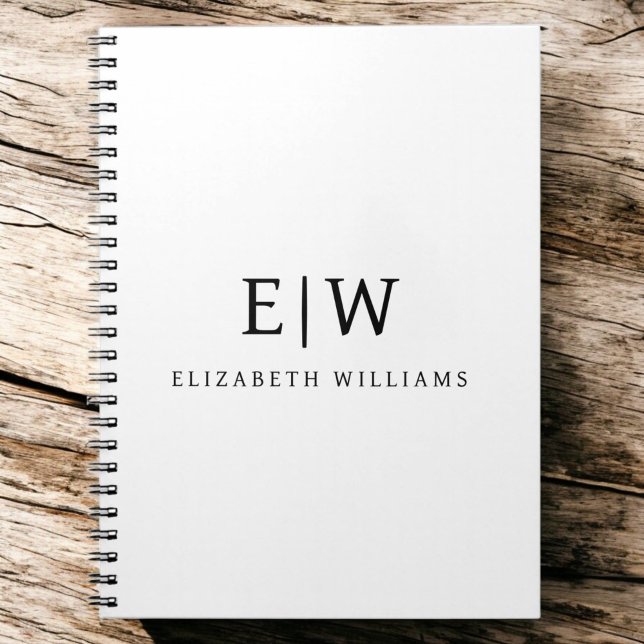 Elegant Professional Simple Monogram Minimalist Notebook (Creator Uploaded)