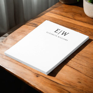 Elegant Professional Simple Monogram Minimalist Notepad