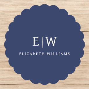 Elegant Professional Simple Monogram Minimalist Paper Coaster