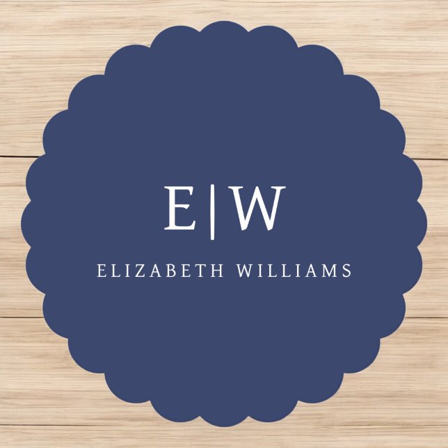 Elegant Professional Simple Monogram Minimalist Paper Coaster (Creator Uploaded)