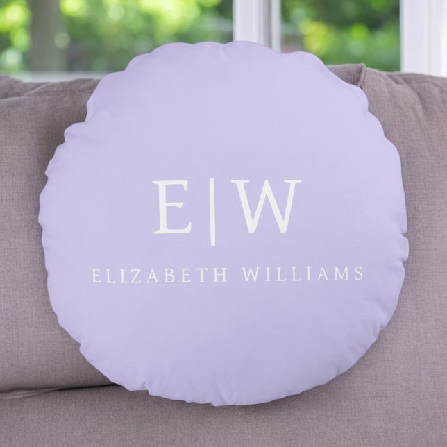 Elegant Professional Simple Monogram Minimalist Round Cushion (Creator Uploaded)