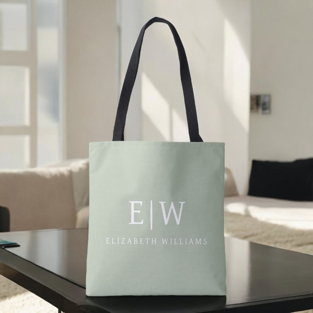 Elegant Professional Simple Monogram Minimalist Tote Bag (Creator Uploaded)