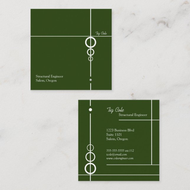 Elegant Professional Square Business Card (Front/Back)