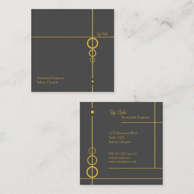 Elegant Professional Square Business Card (Front/Back)