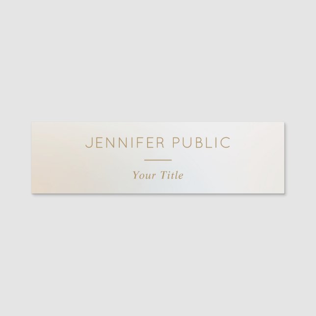 Elegant Professional Staff Employee Template Name Tag (Front)