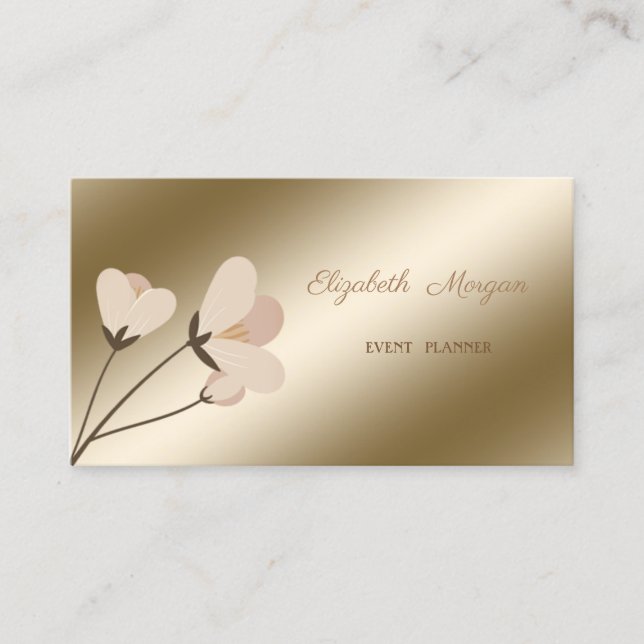 Elegant Professional Stylish Modern ,Floral Business Card (Front)
