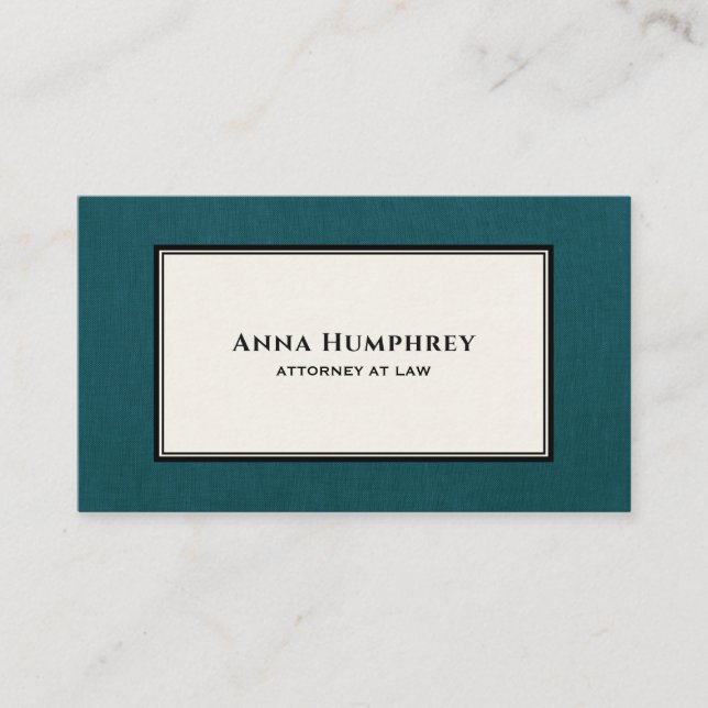 Elegant Professional Teal Green  Business Card (Front)
