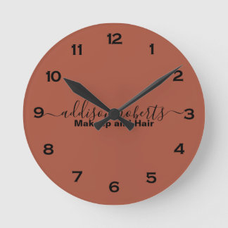 Elegant Professional Terracotta Boho Round Clock