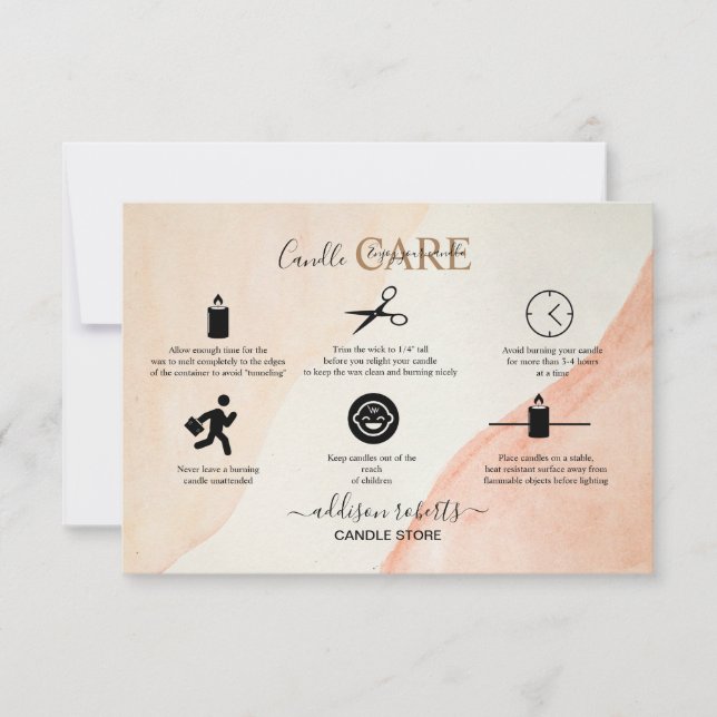 Elegant Professional Terracotta Candle Care  Thank Thank You Card (Front)