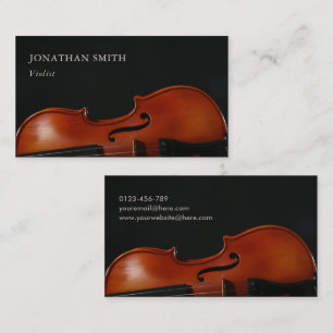 Elegant Professional Violist Modern Black & White  Business Card