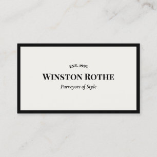 Elegant Professional White  Black Border Business Card
