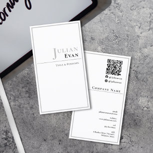 Elegant Professional White Business Card