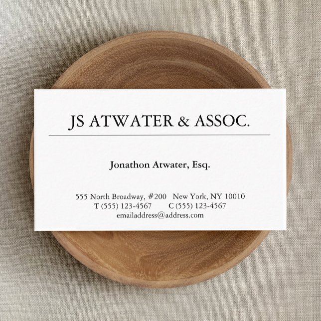 Elegant Professional White Lawyer Business Card (Creator Uploaded)