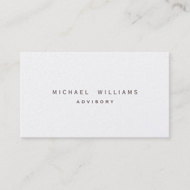 ELEGANT PROFESSIONAL WHITE SIMPLE PEARL BUSINESS CARD (Front)