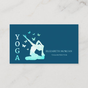 Elegant Professional Women Silhouette Yoga Business Card