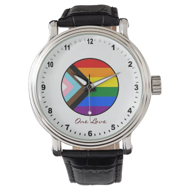 Elegant Progress Rainbow flag Watch /Pride colours (Front)