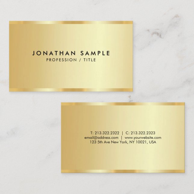 Elegant Promotional Template Luxury Gold Look Business Card (Front/Back)