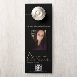 Elegant Property Manager Home Sales Broker QR Door Hanger