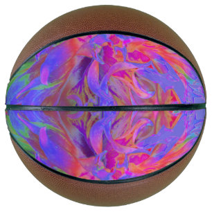 Elegant Psychedelic Decorative Dahlia Flower Basketball