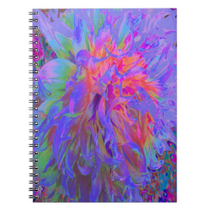 Elegant Psychedelic Decorative Dahlia Flower Notebook