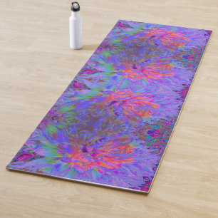Elegant Psychedelic Decorative Dahlia Flower Yoga Mat