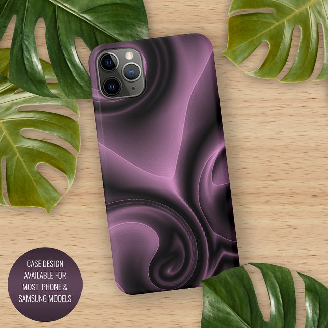 Elegant Psychedelic Purple Swirls Art Pattern Case-Mate iPhone Case (Creator Uploaded)