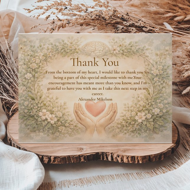Elegant Psychology Graduate Thank You Card (Creator Uploaded)