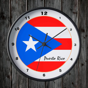 Elegant Puerto Rico, Puerto Rican Flag / House Round Clock