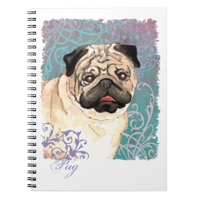 Elegant Pug Notebook (Front)