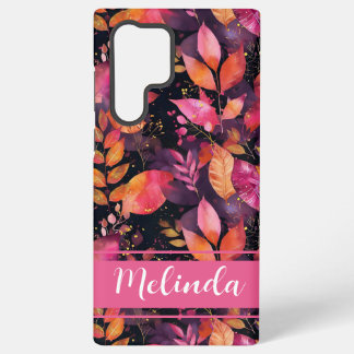 Elegant Pumpkin and flowers fall pattern Samsung Galaxy Case