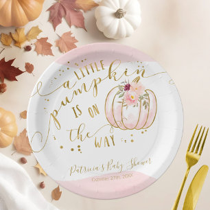 Elegant Pumpkin Baby Shower Party Paper Plates