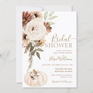 Elegant Pumpkin Boho Bridal Shower Invitation