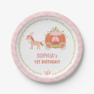 Elegant Pumpkin Carriage Birthday Party Plates