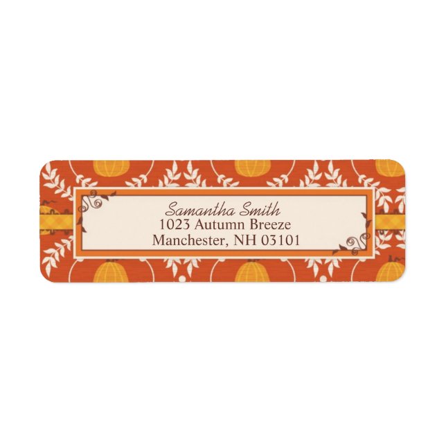 Elegant Pumpkin Damask Print for Thanksgiving (Front)