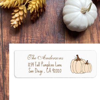Elegant Pumpkin Fall Return Address Labels