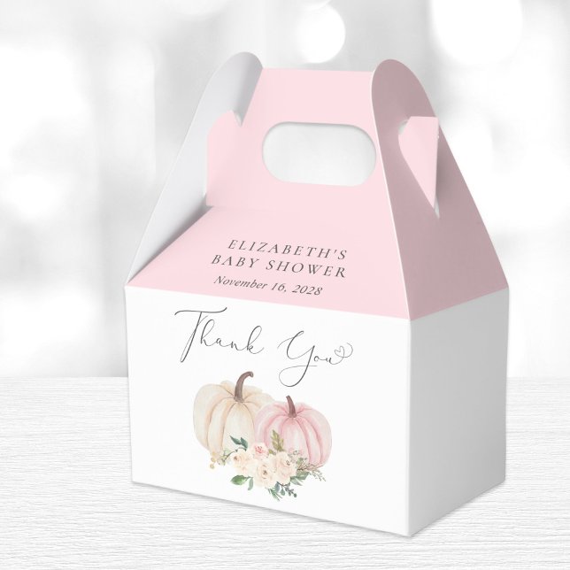 Elegant Pumpkin Floral Baby Girl Shower Thank You Favour Box (Creator Uploaded)