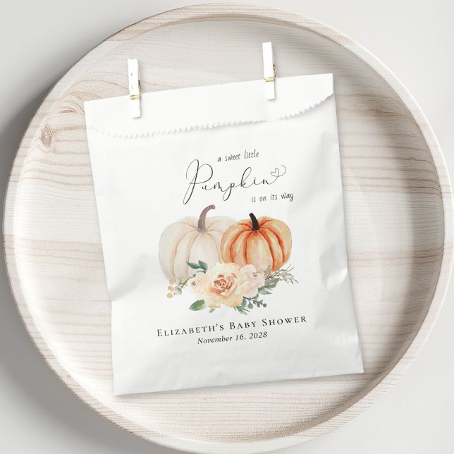 Elegant Pumpkin Floral Baby Shower Favour Bags (Creator Uploaded)