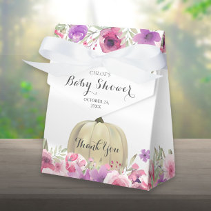 Elegant Pumpkin Floral Baby Shower Favour Box